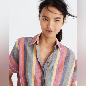 Madewell Rainbow Striped Button Down shirt